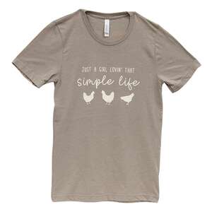 Lovin' That Simple Life T-Shirt, Heather Stone L150;