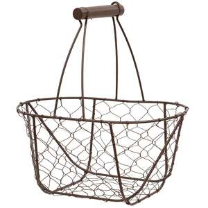 Wire Oval Basket with Swing Handle
