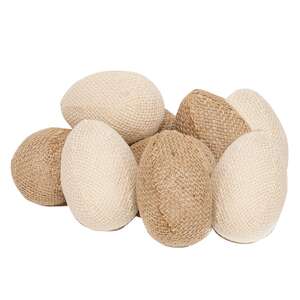 Natural & Ivory Burlap Eggs, 9/Set SR16631;