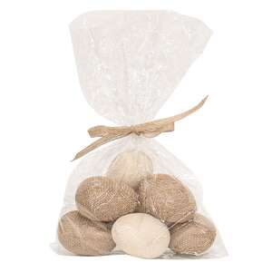 Natural & Ivory Burlap Eggs, 9/Set SR16631;