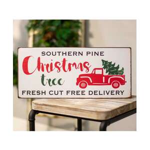 Fresh Cut Trees Enamel Sign 65071;