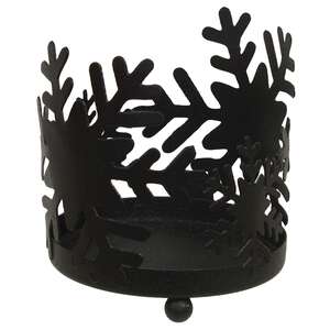 Black Metal Snowflake Pillar Holder 18067;