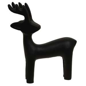 Black Cast Iron Standing Reindeer Figurine, Small 18074B;
