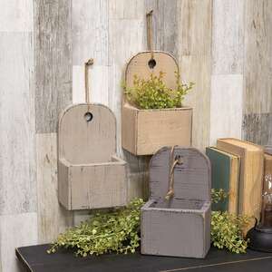 Distressed Farmhouse Colors Vertical Wall Shelf, 3 Asstd.