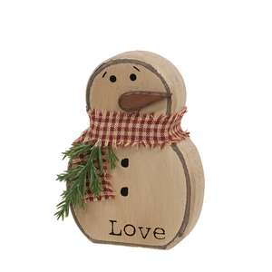 Chunky Wooden Snowman Sitter, 3 Asstd.