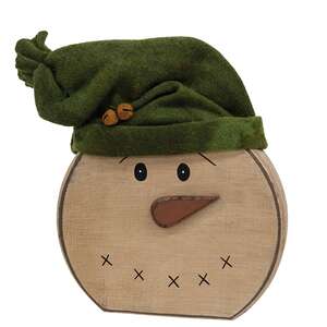 Distressed Wooden Snowman with Hat Sitter, 2 Asstd.