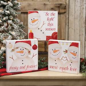 Snow Much Love Box Sign, 3 Asstd.