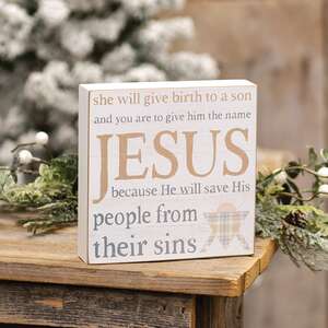 He Will Save His People Box Sign