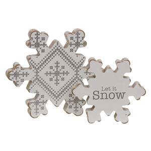 Let It Snow Sweater Snowflake Chunky Sitters, 2/Set 37939;