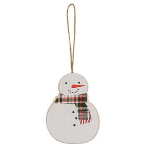 Plaid Christmas Tree & Snowmen Ornaments, 3/Set 37948;