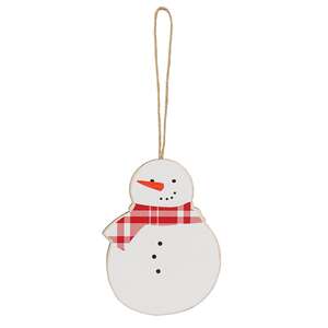 Plaid Christmas Tree & Snowmen Ornaments, 3/Set 37948;