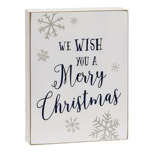 We Wish You A Merry Christmas Snowflake Box Sign 37958;