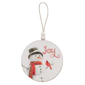 Winter Word Snowman Round Beaded Ornament, 3 Asstd. 37962;