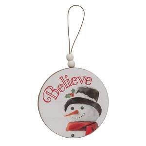 Winter Word Snowman Round Beaded Ornament, 3 Asstd. 37962;