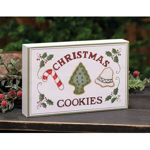 Christmas Cookies & Holly Box Sign
