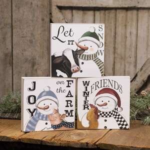 Joy on the Farm Box Sign, 3 Asstd.