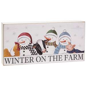 Winter on the Farm Snowmen & Animals Box Sign
