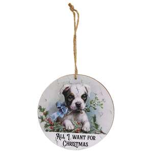 Christmas Wishes Vintage Dog Ornament, 3 Asstd.
