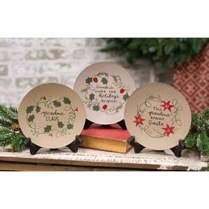 Grandma Claus Plate, 3 Asstd.