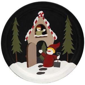 Snowman & House Plate, 3 Asstd.