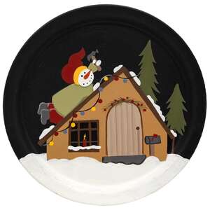 Snowman & House Plate, 3 Asstd.