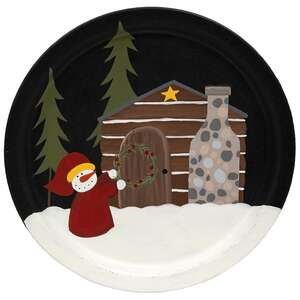 Snowman & House Plate, 3 Asstd.