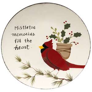 Mistletoe Memories Cardinal Plate, 2 Asstd.