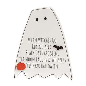 Candy Corn/Ghost Phrase Chunky Wooden Sitter, 2 Asstd. 38015;