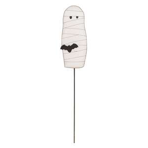 Wooden Mummy & Bat Planter Stake 38028;