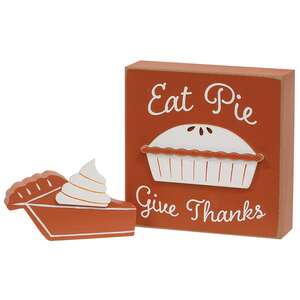 Eat Pie Box Sign & Pie Chunky Sitter, 2/Set 38053;