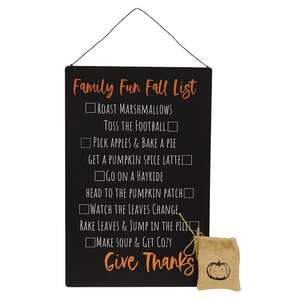 Family Fun Fall Metal Sign w/9 Magnets 38055;
