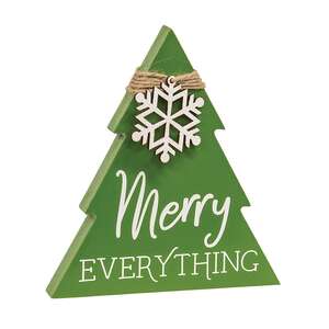Merry Everything Wooden Christmas Tree Sitter 38070;