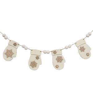 White Snowflake Mitten & Snowball Garland 38105;