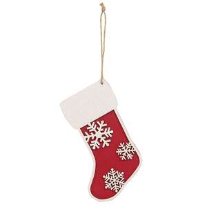 Glittered Wooden Snowflake Stocking Ornament 38116;