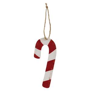 Glittered Wooden Candy Cane Ornament, 5.5" 38118;