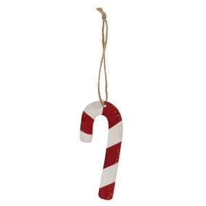Glittered Wooden Candy Cane Ornament, 4" 38119;