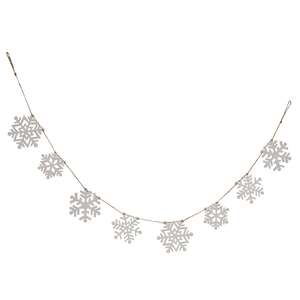 White Glittered Snowflake Garland 38143;