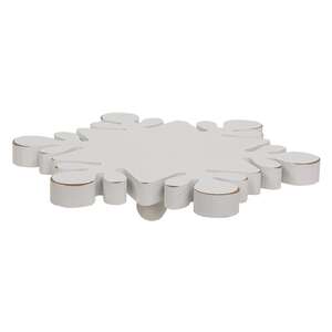 White Wooden Snowflake Riser, 10" 38146;