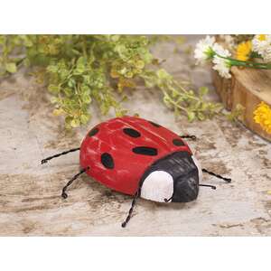 38190 Distressed Wooden Lady Bug w/Wire Legs;