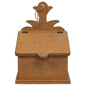 Distressed Wooden Mustard Pineapple Top Recipe Box