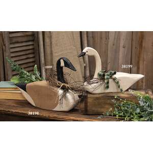 38198 Distressed Primitive Wooden Canada Goose;