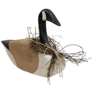 38198 Distressed Primitive Wooden Canada Goose;