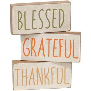 Fall Words Mini Block - 3 Asstd.