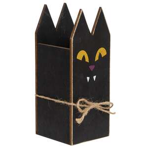 Distressed Wooden Spooky Black Cat Branch Box