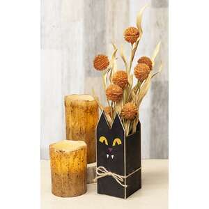 Distressed Wooden Spooky Black Cat Branch Box