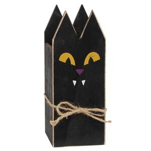 Distressed Wooden Spooky Black Cat Branch Box