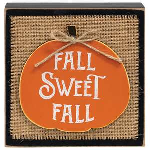 Fall Sweet Fall Layered Pumpkin & Burlap Box Sign