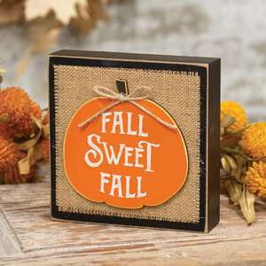 Fall Sweet Fall Layered Pumpkin & Burlap Box Sign