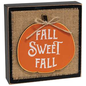 Fall Sweet Fall Layered Pumpkin & Burlap Box Sign