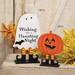 Wishing You a Haunting Night Wooden Ghost on Base - 10.5"H